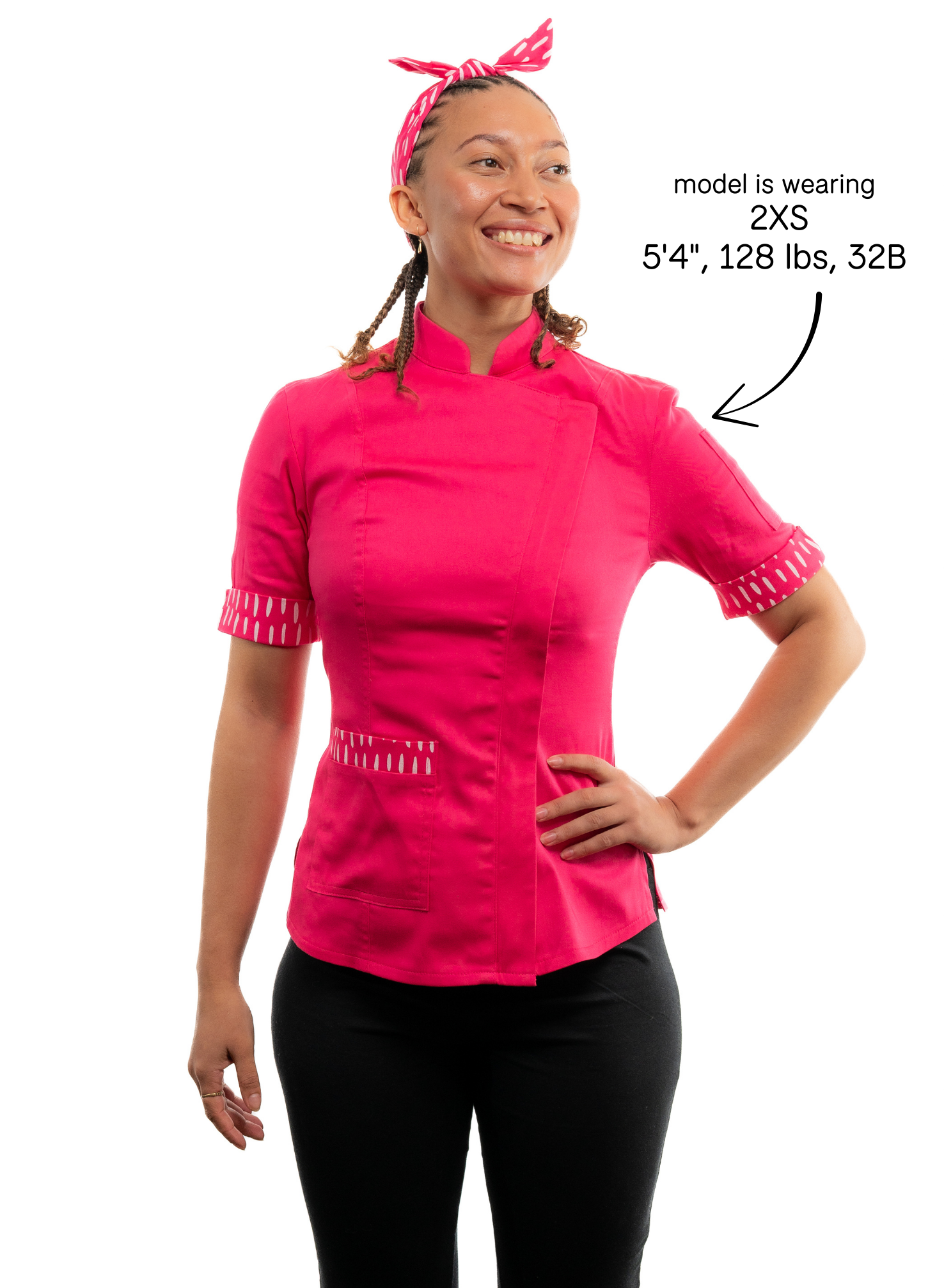 Raspberry Women's Fitted Chef Jacket