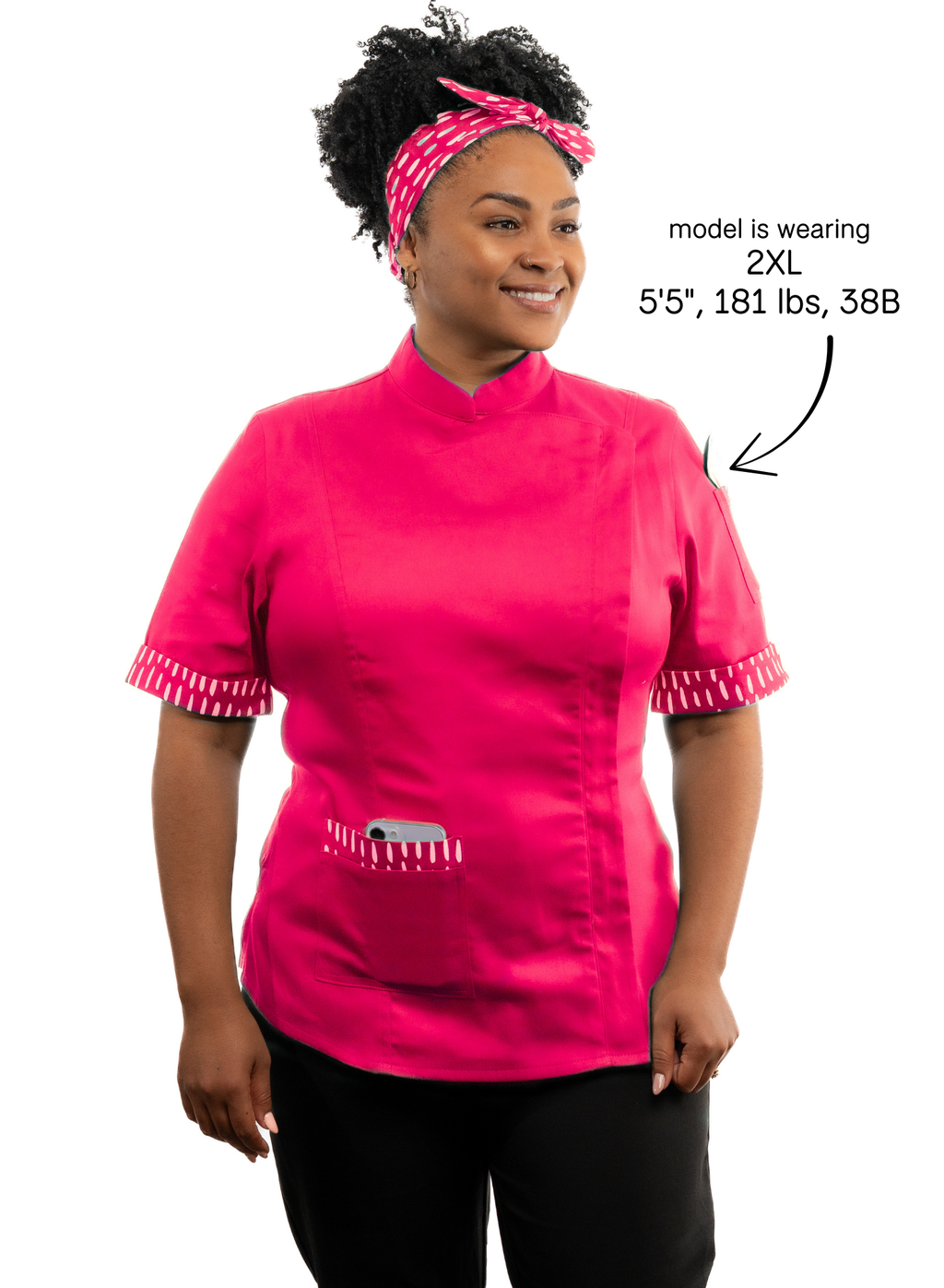 Raspberry Women's Fitted Chef Jacket
