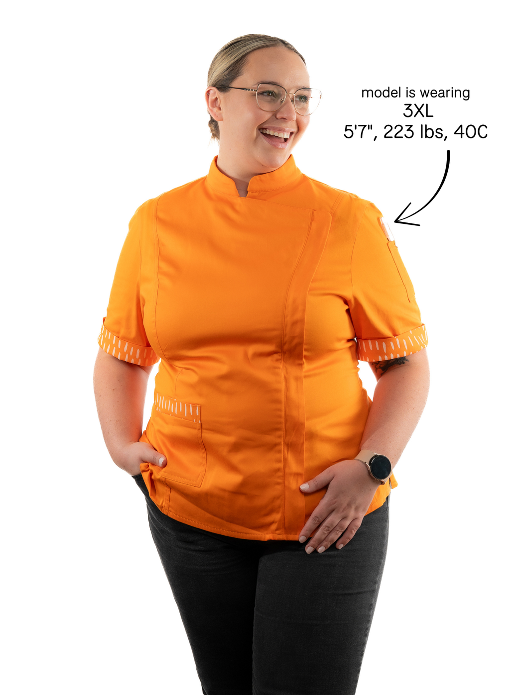 Tangerine Women's Fitted Chef Jacket