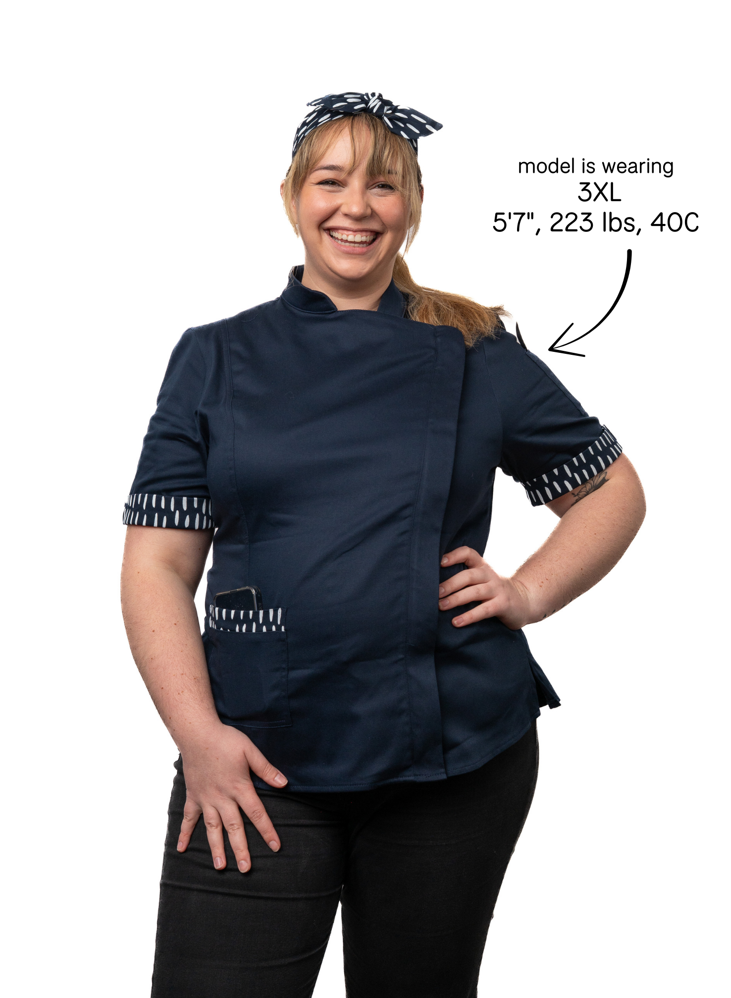 Blueberry Women's Fitted Chef Jacket