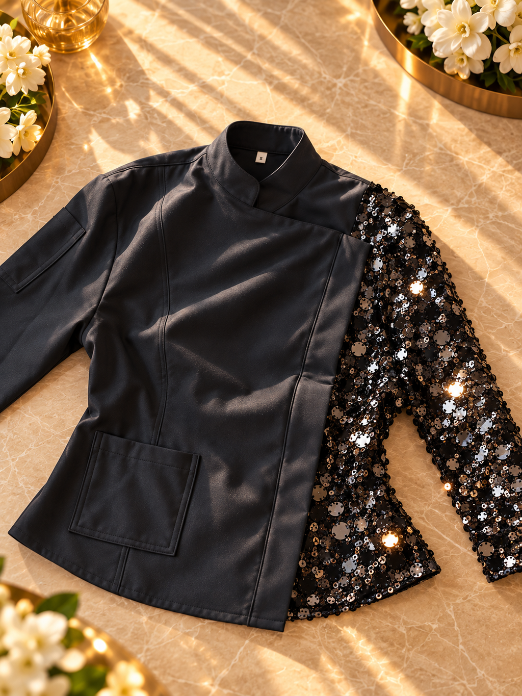 The Showstopper - Sequined Women's Chef Jacket