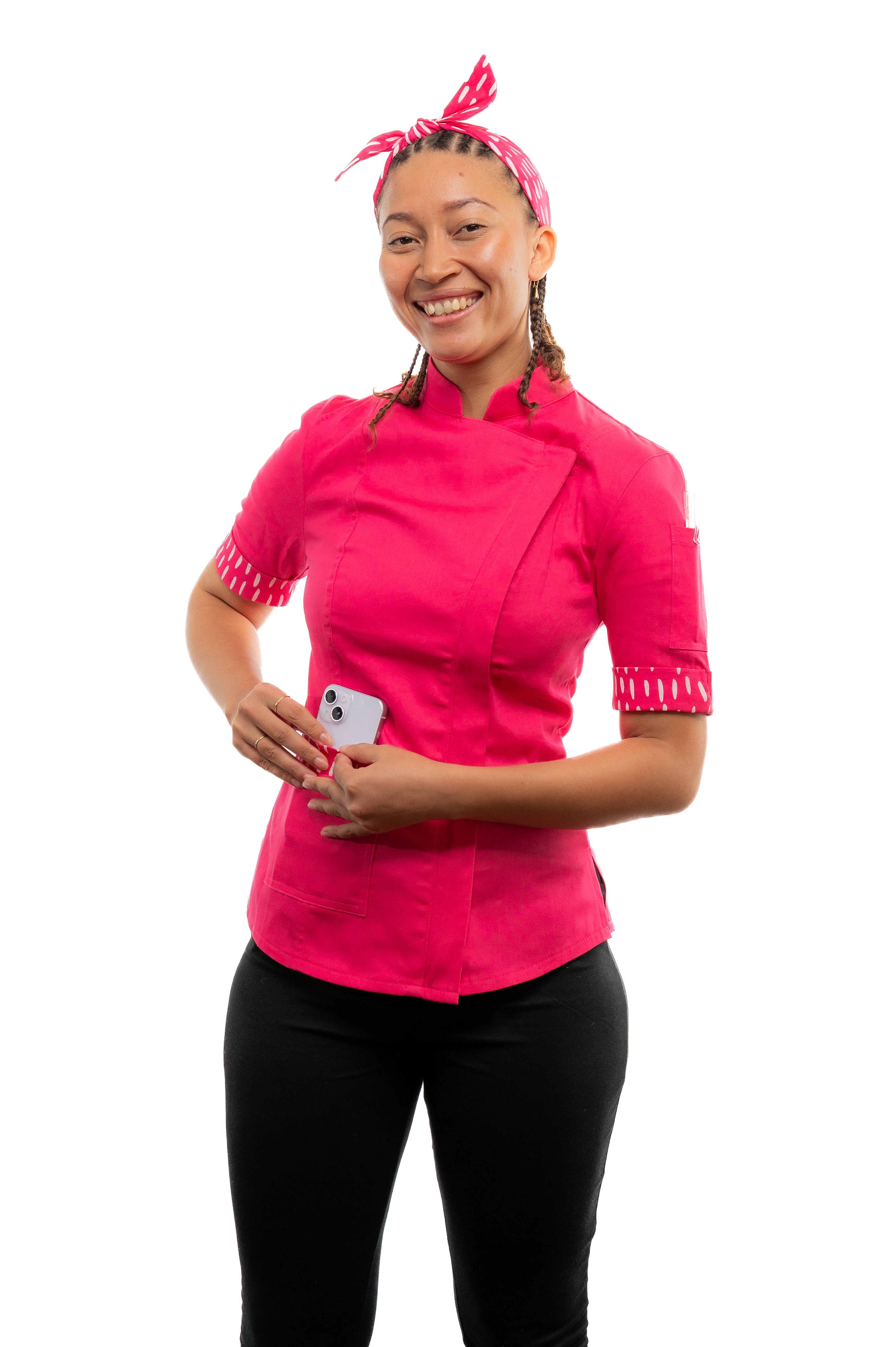 Raspberry Women's Fitted Chef Jacket