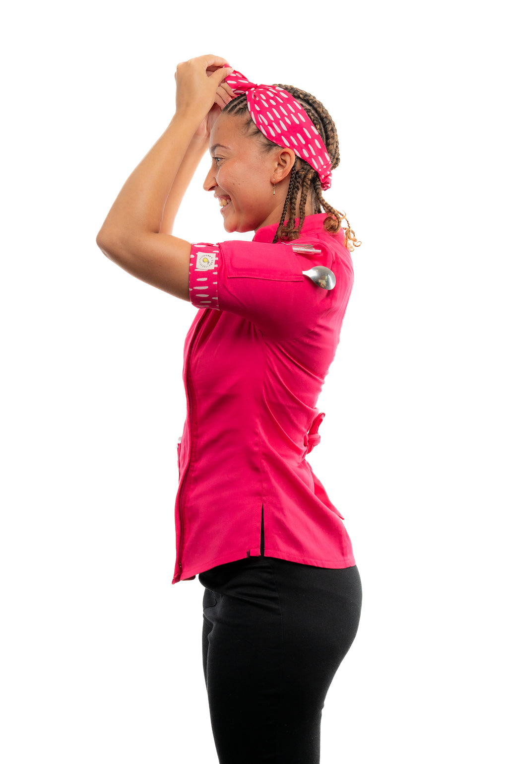 Raspberry Women's Fitted Chef Jacket