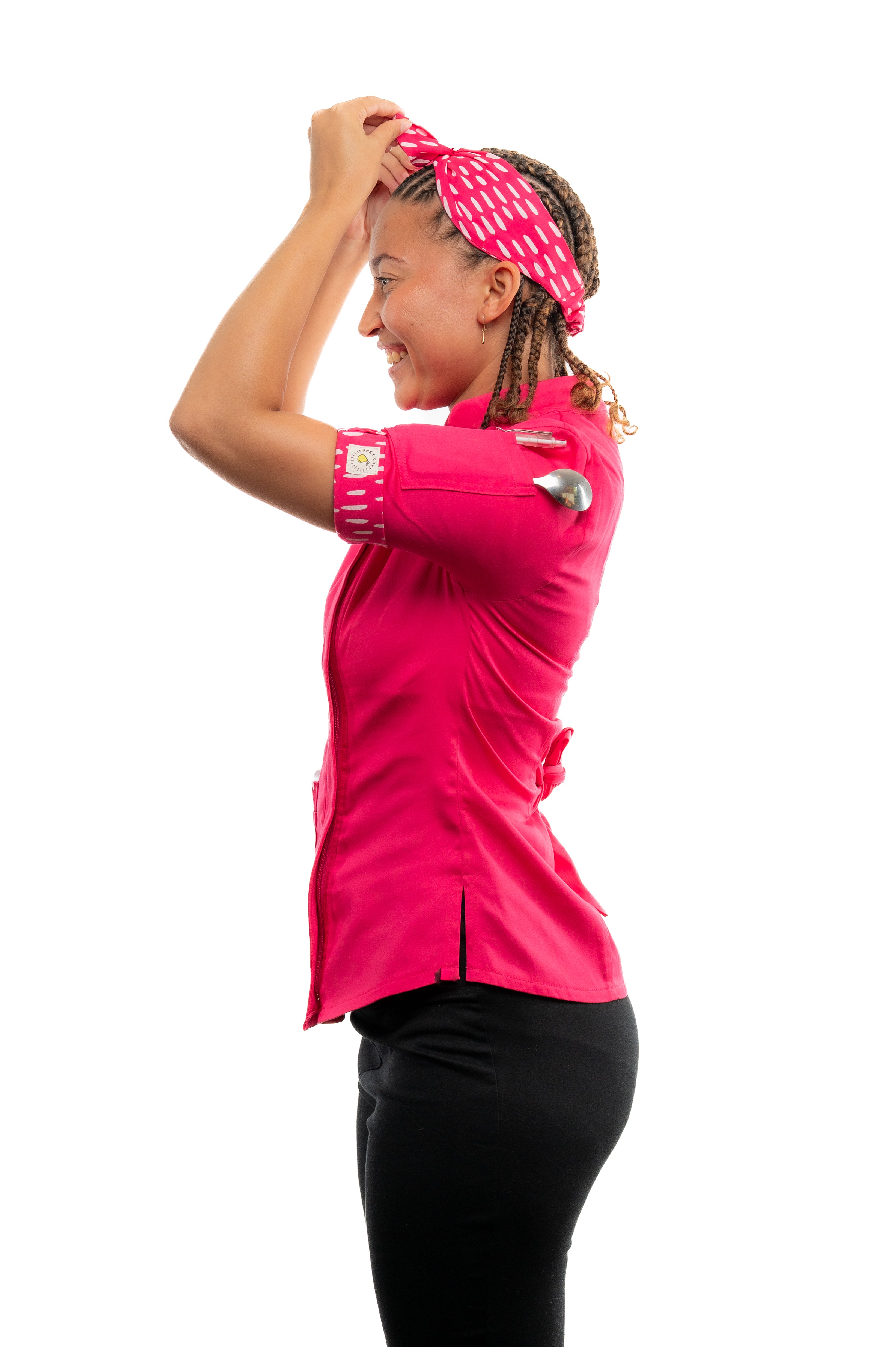 Raspberry Women's Fitted Chef Jacket