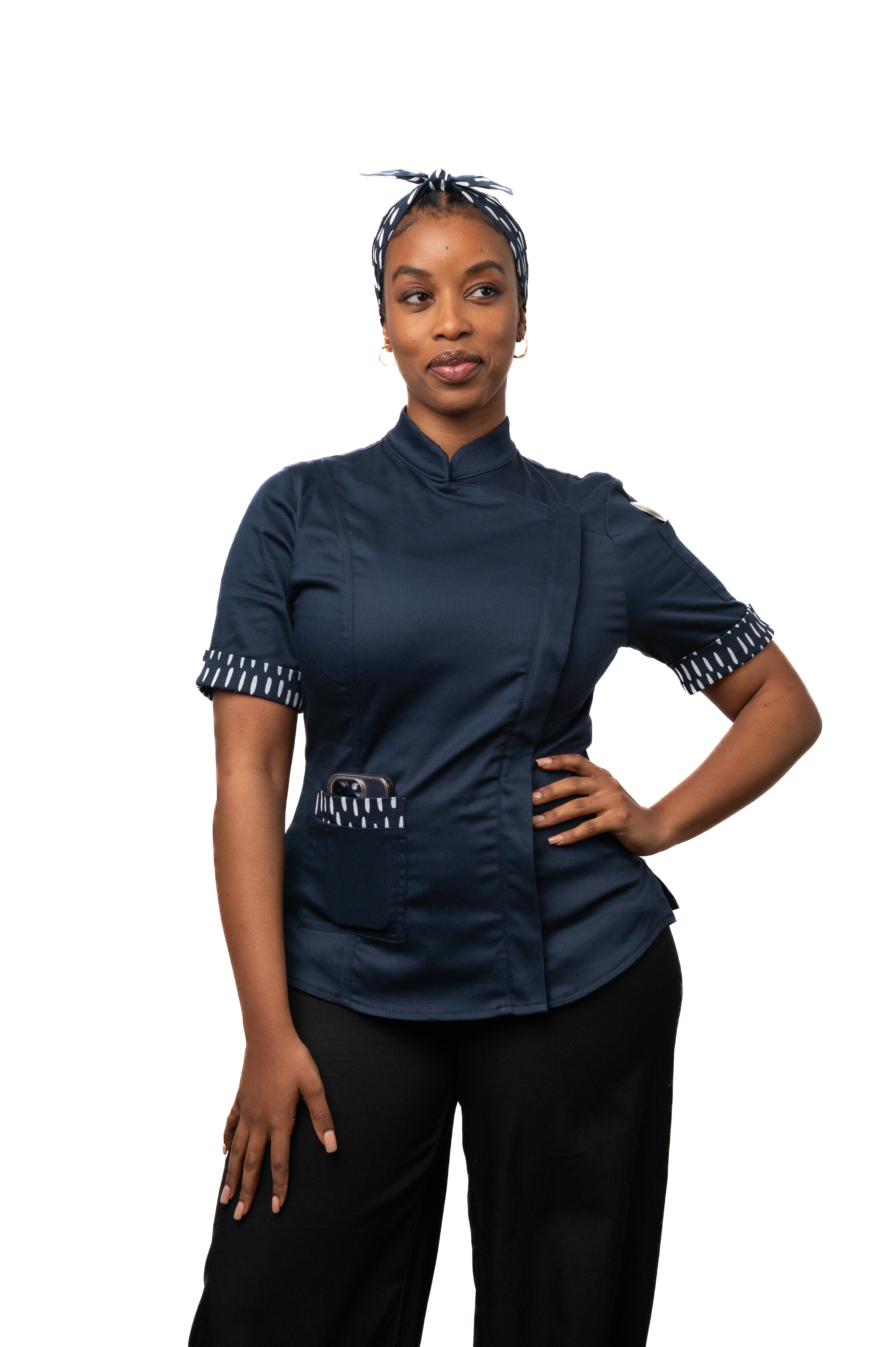 Blueberry Women's Fitted Chef Jacket