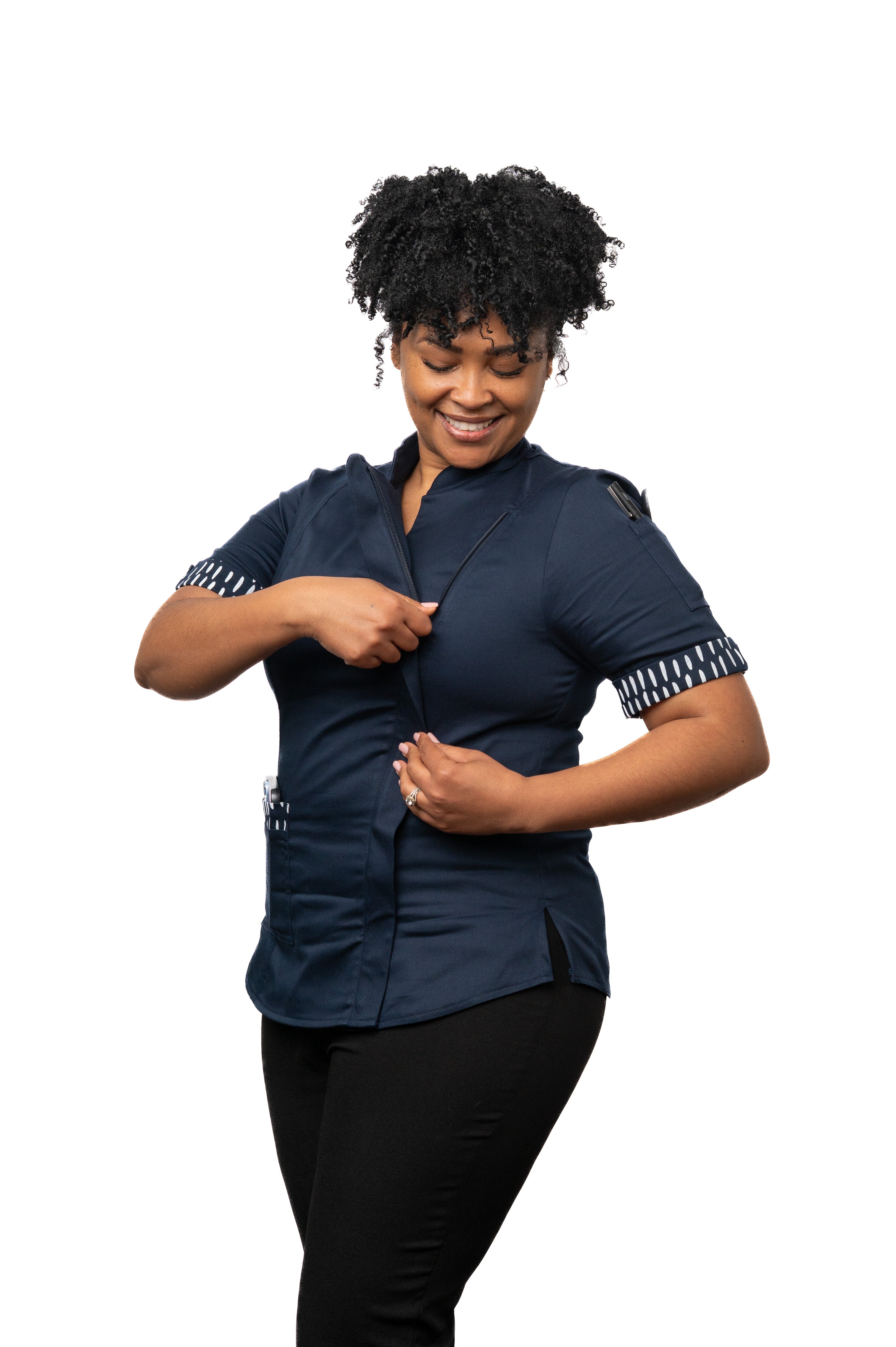 Blueberry Women's Fitted Chef Jacket