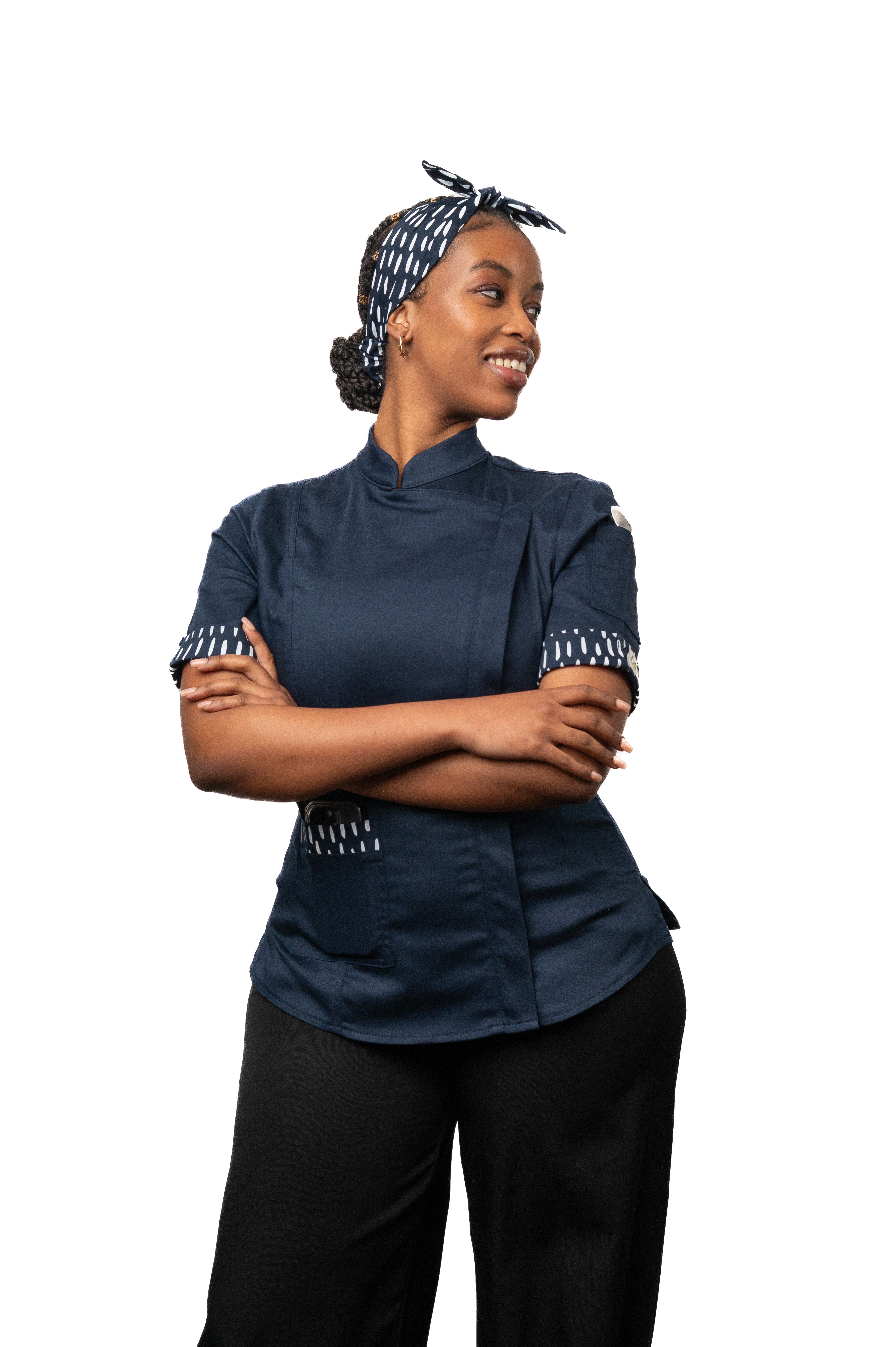 Blueberry Women's Fitted Chef Jacket