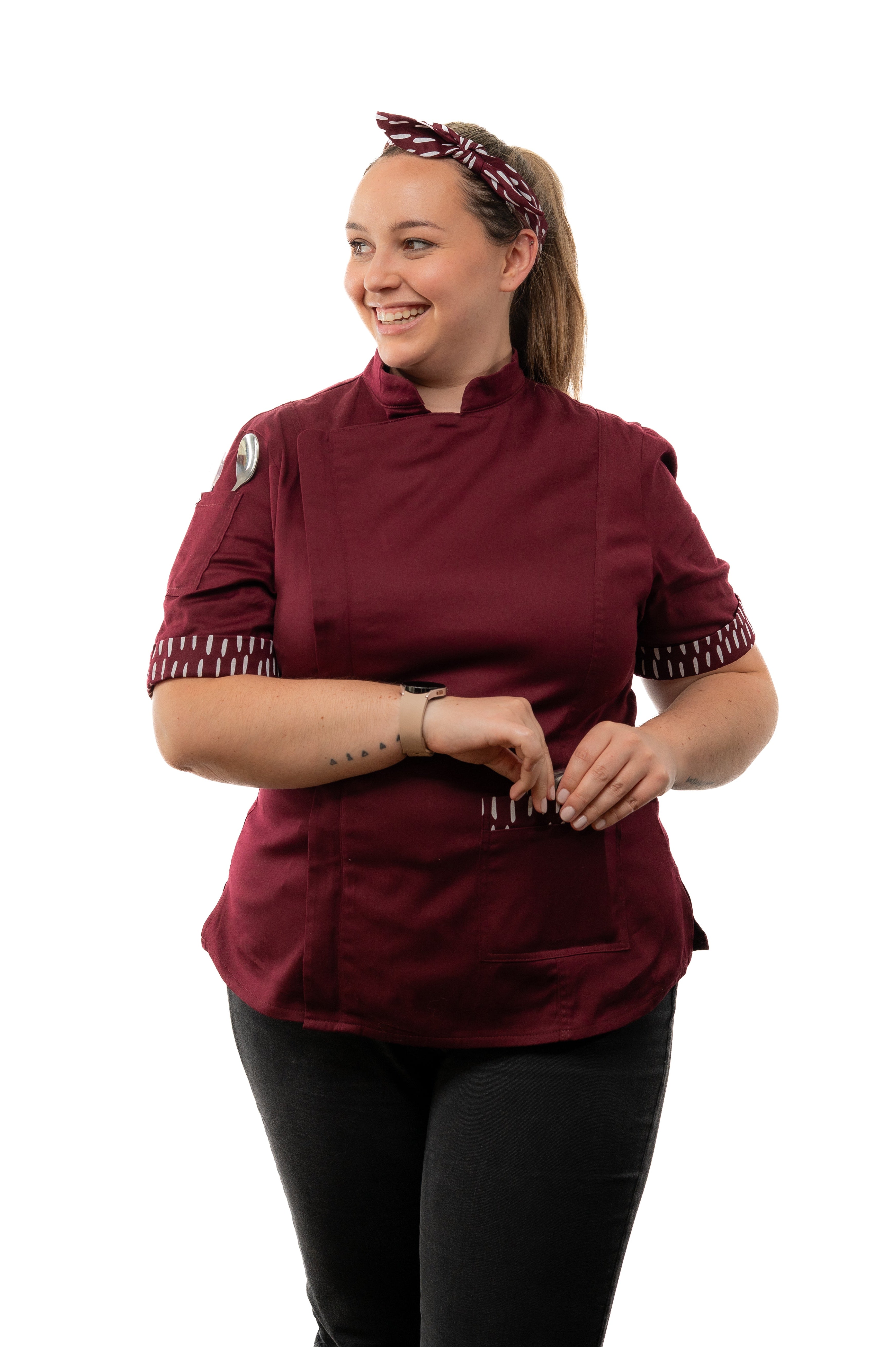 Cherry Women's Fitted Chef Jacket