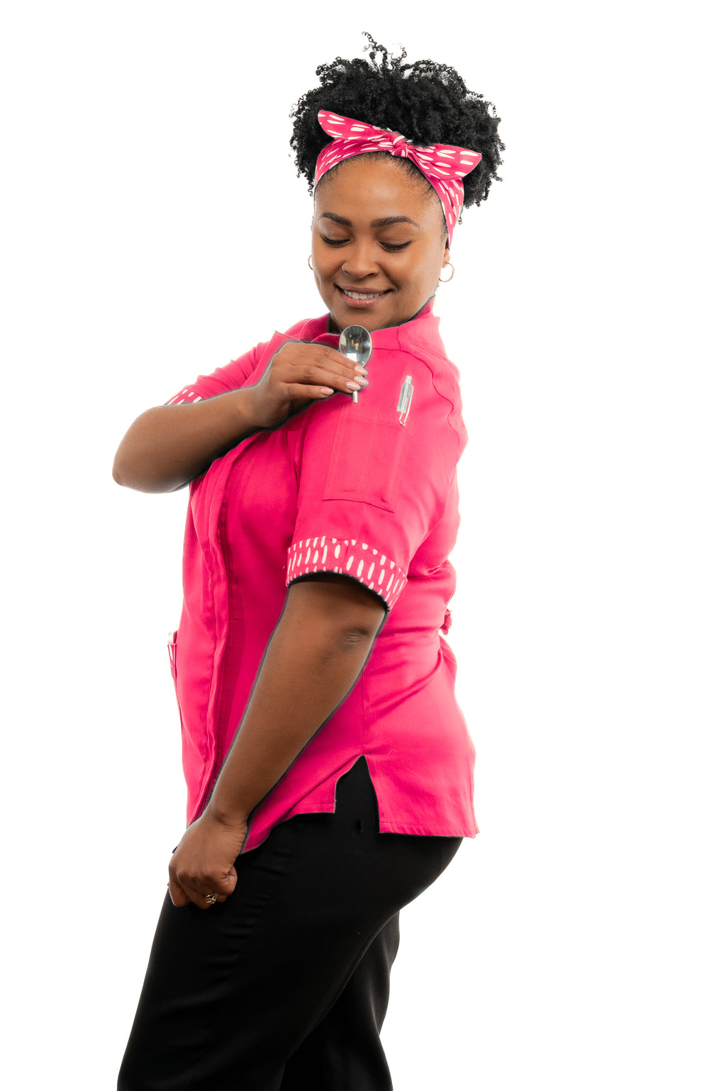 Raspberry Women's Fitted Chef Jacket