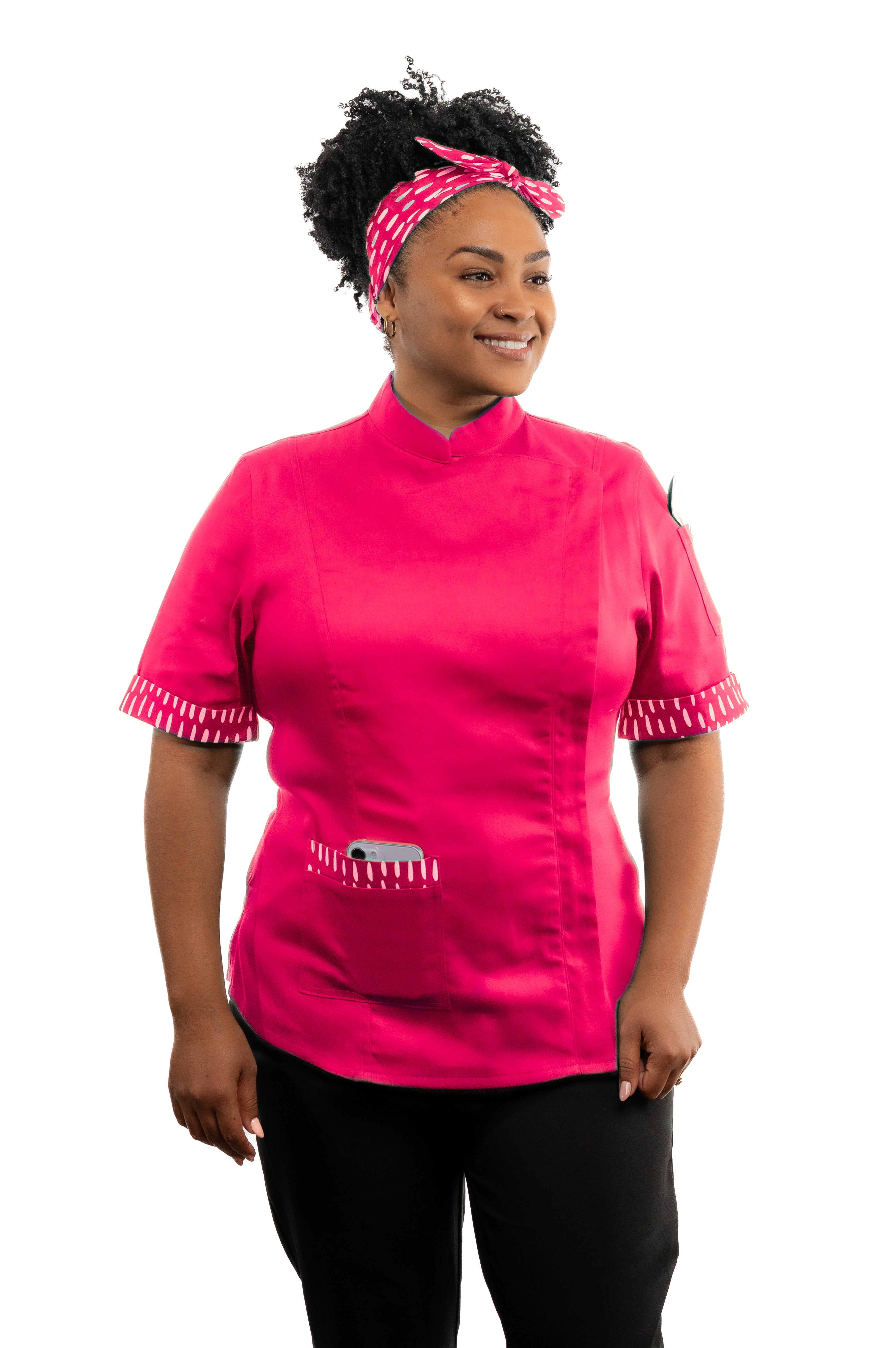 Raspberry Women's Fitted Chef Jacket